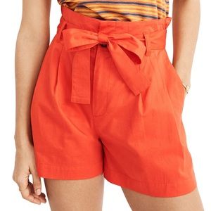 High waist madewell orange shorts, cute bow 🎀🩳